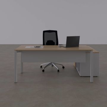 Cube-40 120cm Alt Etajerli Çalışma Masası 160x80 - Meşe