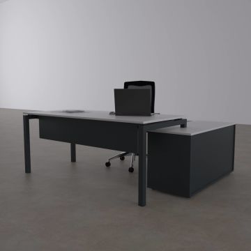 Cube-40 120cm Alt Etajerli Çalışma Masası 180x80 - Beyaz