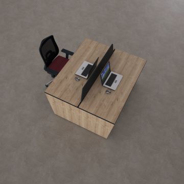 Panel İkili Çalışma Masası 100x140 - Meşe