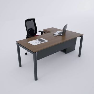 Cube-40 120cm Alt Etajerli Çalışma Masası 180x80 - Ceviz