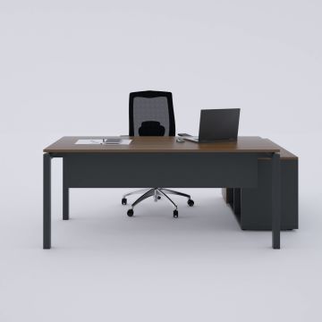 Cube-40 120cm Alt Etajerli Çalışma Masası 180x80 - Ceviz