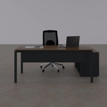 Cube-40 120cm Alt Etajerli Çalışma Masası 180x80 - Ceviz