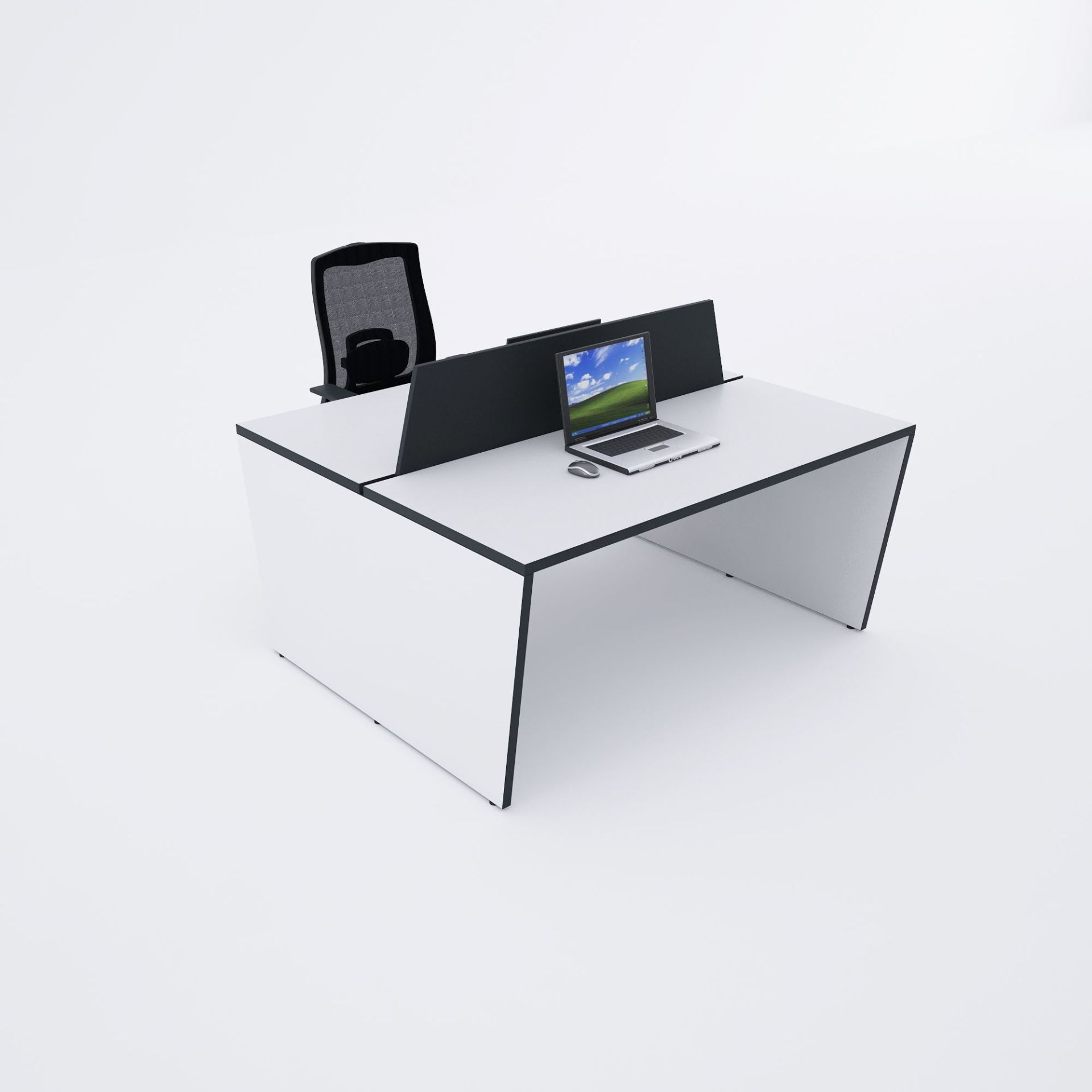 Panel İkili Çalışma Masası 120x140 - Beyaz