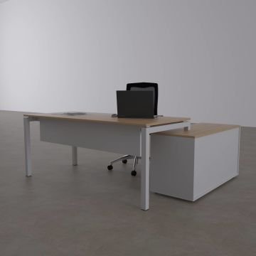 Cube-40 120cm Alt Etajerli Çalışma Masası 180x80 - Meşe