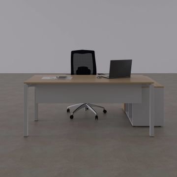 Cube-40 120cm Alt Etajerli Çalışma Masası 180x80 - Meşe