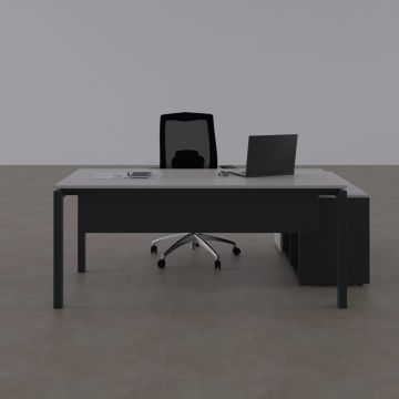 Cube-40 120cm Alt Etajerli Çalışma Masası 200x80 - Beyaz