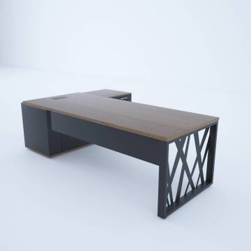 Karm Uzun Alt Etajerli Yönetici Masası