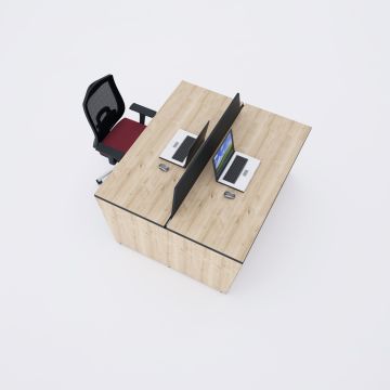 Panel İkili Çalışma Masası 120x140 - Meşe