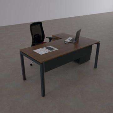 Cube-40 120cm Alt Etajerli Çalışma Masası 200x80 - Ceviz