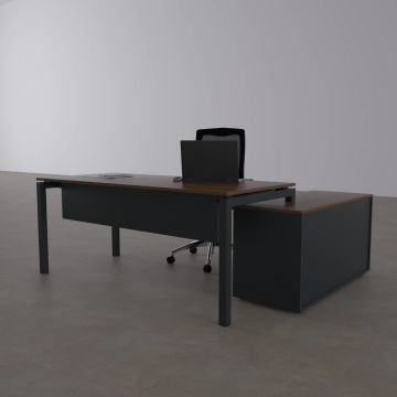 Cube-40 120cm Alt Etajerli Çalışma Masası 200x80 - Ceviz