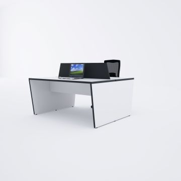 Panel İkili Çalışma Masası 140x140 - Beyaz