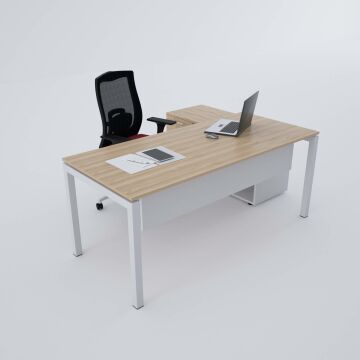 Cube-40 120cm Alt Etajerli Çalışma Masası 200x80 - Meşe