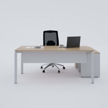 Cube-40 120cm Alt Etajerli Çalışma Masası 200x80 - Meşe