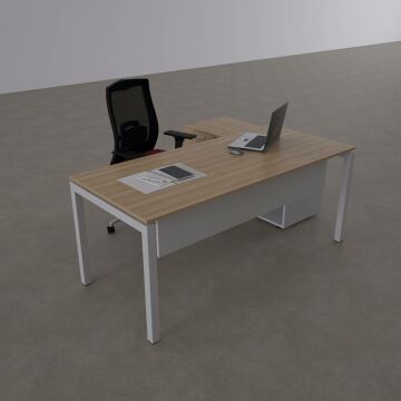 Cube-40 120cm Alt Etajerli Çalışma Masası 200x80 - Meşe