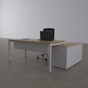 Cube-40 120cm Alt Etajerli Çalışma Masası 200x80 - Meşe