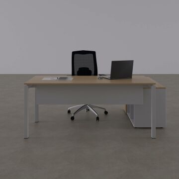 Cube-40 120cm Alt Etajerli Çalışma Masası 200x80 - Meşe