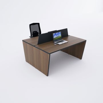 Panel İkili Çalışma Masası 140x140 - Ceviz