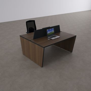 Panel İkili Çalışma Masası 140x140 - Ceviz