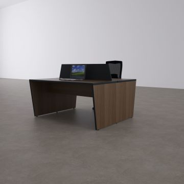 Panel İkili Çalışma Masası 140x140 - Ceviz