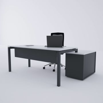 Cube-40 80cm Alt Etajerli Çalışma Masası 120x80 - Beyaz