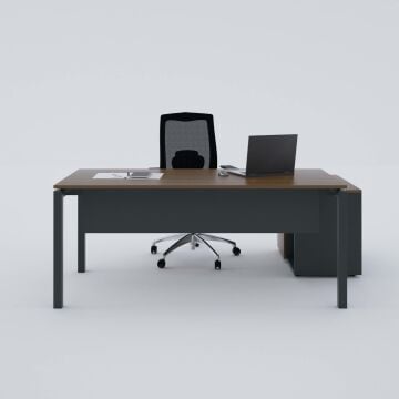 Cube-40 80cm Alt Etajerli Çalışma Masası 120x80 - Ceviz