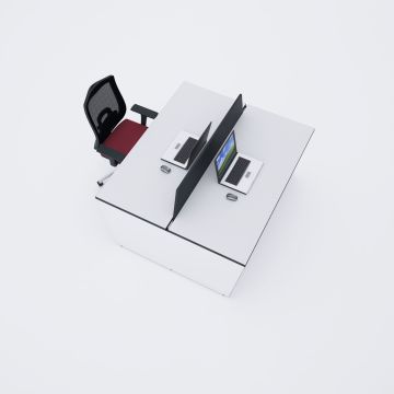 Panel İkili Çalışma Masası 160x140 - Beyaz