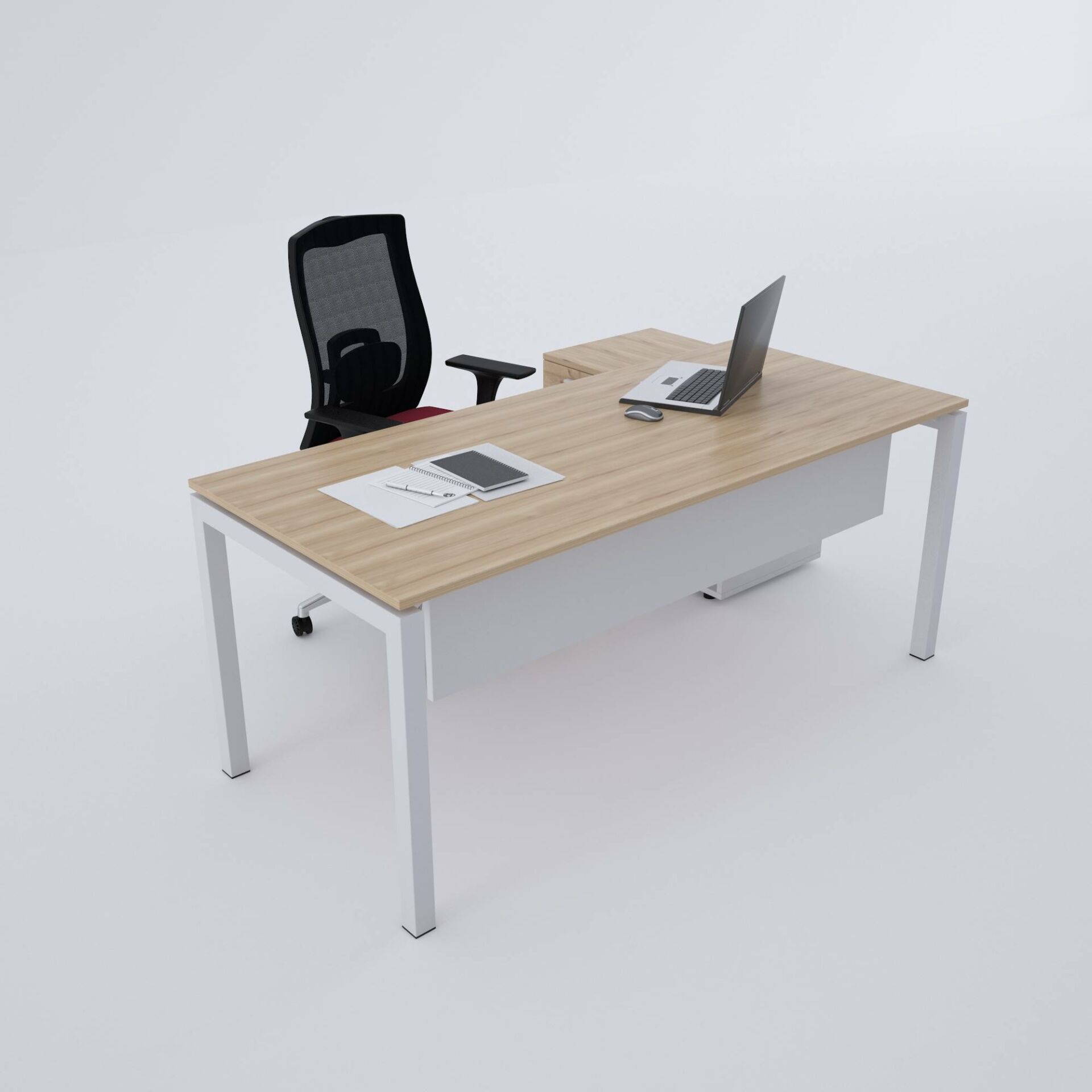 Cube-40 80cm Alt Etajerli Çalışma Masası 120x80 - Meşe