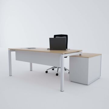 Cube-40 80cm Alt Etajerli Çalışma Masası 120x80 - Meşe