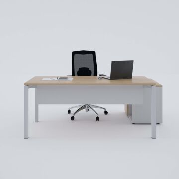 Cube-40 80cm Alt Etajerli Çalışma Masası 120x80 - Meşe