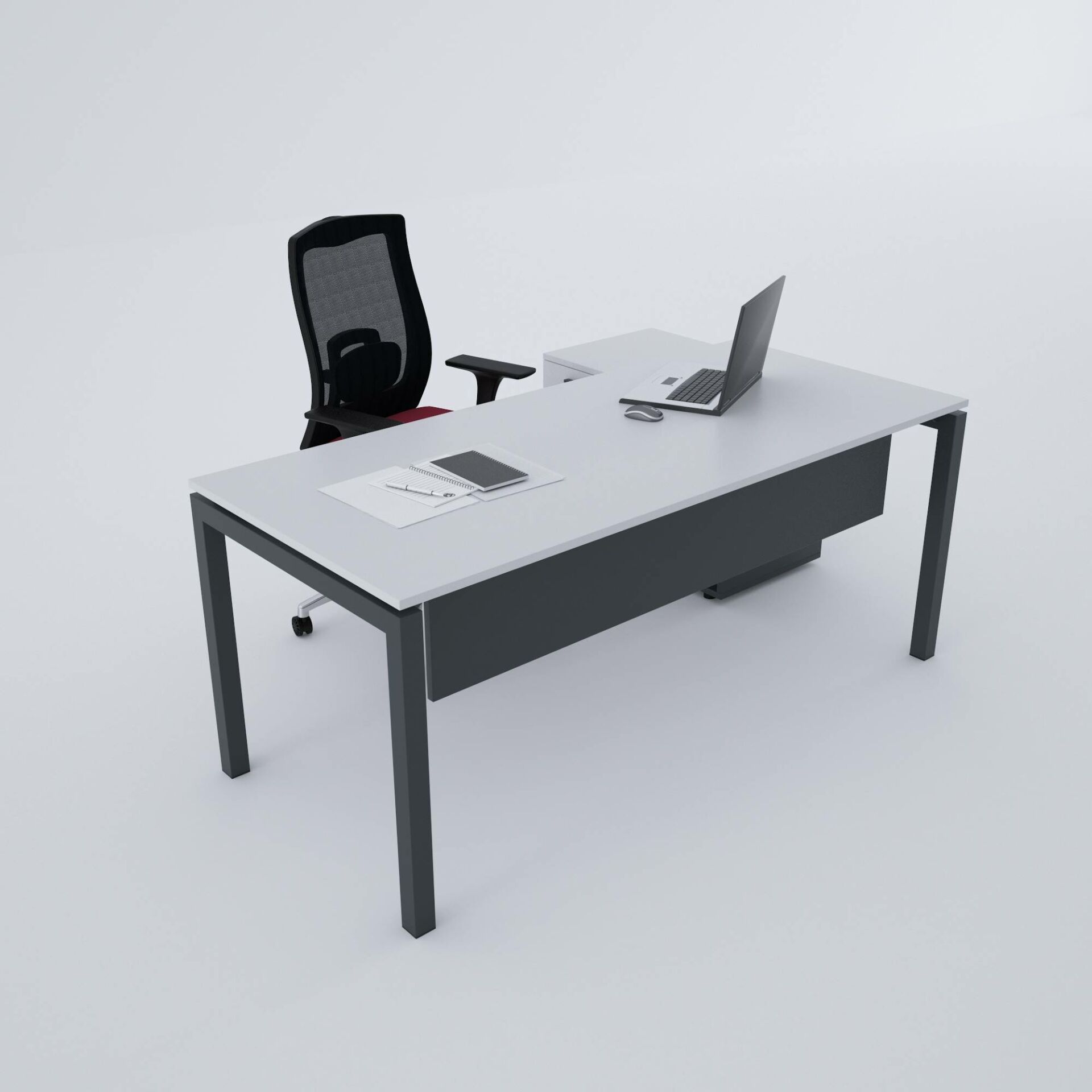 Cube-40 80cm Alt Etajerli Çalışma Masası 140x80 - Beyaz