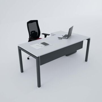 Cube-40 80cm Alt Etajerli Çalışma Masası 140x80 - Beyaz