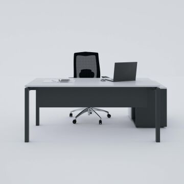 Cube-40 80cm Alt Etajerli Çalışma Masası 140x80 - Beyaz