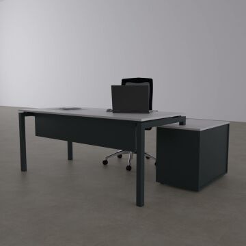 Cube-40 80cm Alt Etajerli Çalışma Masası 140x80 - Beyaz