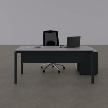 Cube-40 80cm Alt Etajerli Çalışma Masası 140x80 - Beyaz