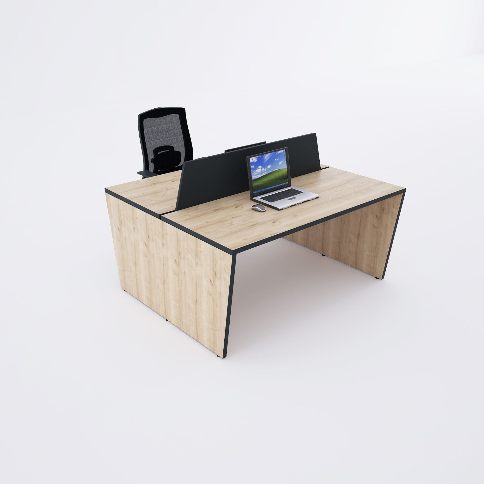 Panel İkili Çalışma Masası 160x140 - Meşe