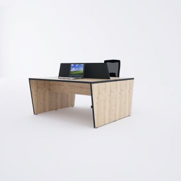 Panel İkili Çalışma Masası 160x140 - Meşe