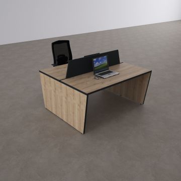 Panel İkili Çalışma Masası 160x140 - Meşe