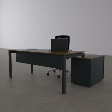 Cube-40 80cm Alt Etajerli Çalışma Masası 140x80 - Ceviz