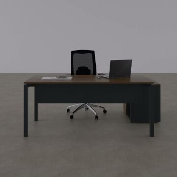 Cube-40 80cm Alt Etajerli Çalışma Masası 140x80 - Ceviz