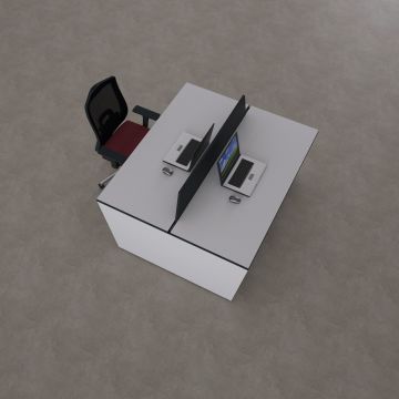 Panel İkili Çalışma Masası 180x140 - Beyaz