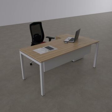 Cube-40 80cm Alt Etajerli Çalışma Masası 140x80 - Meşe