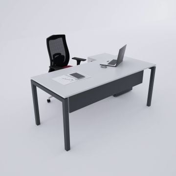 Cube-40 80cm Alt Etajerli Çalışma Masası 160x80 - Beyaz