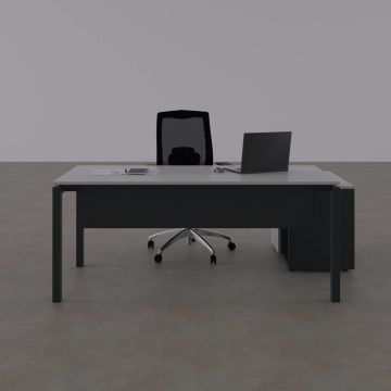 Cube-40 80cm Alt Etajerli Çalışma Masası 160x80 - Beyaz