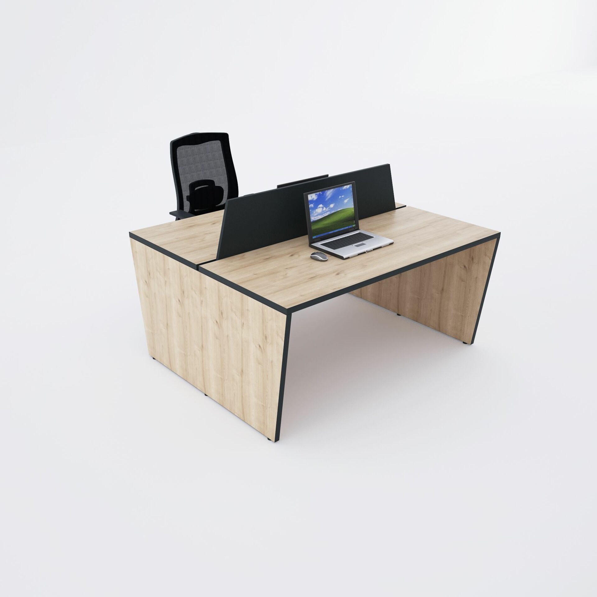 Panel İkili Çalışma Masası 180x140 - Meşe