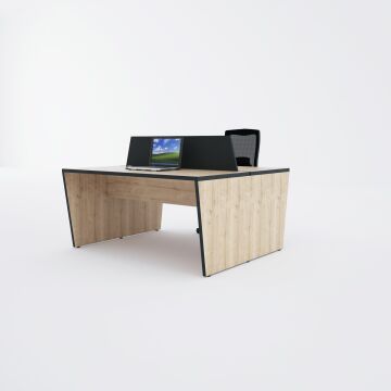 Panel İkili Çalışma Masası 180x140 - Meşe