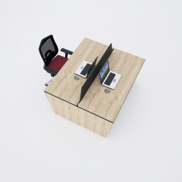 Panel İkili Çalışma Masası 180x140 - Meşe