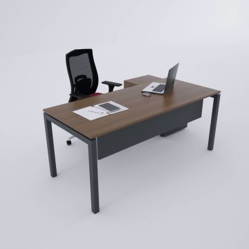 Cube-40 80cm Alt Etajerli Çalışma Masası 160x80 - Ceviz