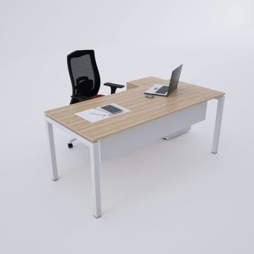 Cube-40 80cm Alt Etajerli Çalışma Masası 160x80 - Meşe