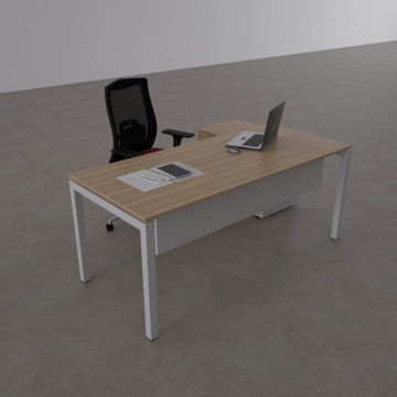 Cube-40 80cm Alt Etajerli Çalışma Masası 160x80 - Meşe