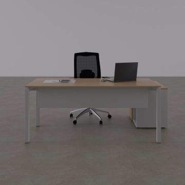 Cube-40 80cm Alt Etajerli Çalışma Masası 160x80 - Meşe